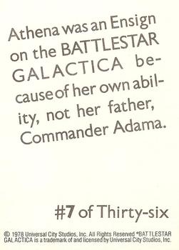 1978 Wonder Bread Battlestar Galactica #7 Ensign Athena Back