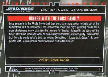 2013 Topps Star Wars Illustrated A New Hope #4 Dinner with the Lars Family Back