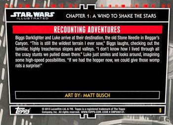 2013 Topps Star Wars Illustrated A New Hope #8 Recounting Adventires Back