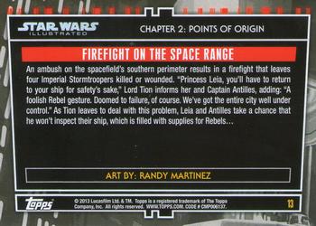 2013 Topps Star Wars Illustrated A New Hope #13 Firefight on the Space Range Back