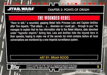 2013 Topps Star Wars Illustrated A New Hope #14 The Wounded Rebel Back