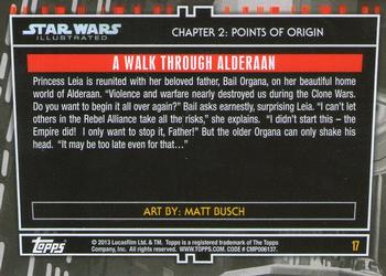 2013 Topps Star Wars Illustrated A New Hope #17 A Walk through Alderaan Back