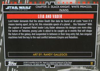 2013 Topps Star Wars Illustrated A New Hope #32 Leia and Vader Back