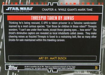 2013 Topps Star Wars Illustrated A New Hope #35 C-3PO taken by Jawas Back