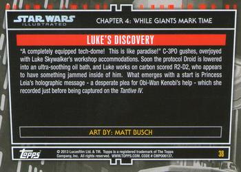 2013 Topps Star Wars Illustrated A New Hope #38 Luke's Discovery Back