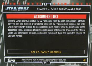 2013 Topps Star Wars Illustrated A New Hope #40 Astromech Lost Back
