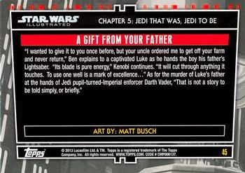 2013 Topps Star Wars Illustrated A New Hope #45 A Gift from your Father Back