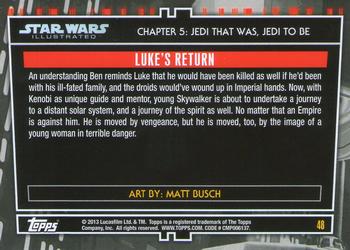 2013 Topps Star Wars Illustrated A New Hope #48 Luke's Return Back