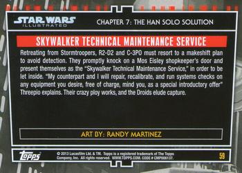 2013 Topps Star Wars Illustrated A New Hope #59 Skywalker Technical Maintenance Service Back