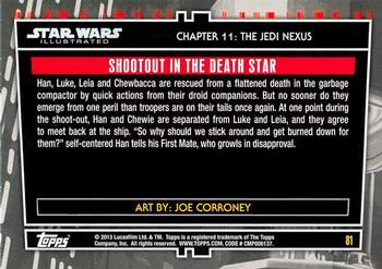 2013 Topps Star Wars Illustrated A New Hope #81 Shootout in the Death Star Back
