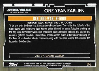 2013 Topps Star Wars Illustrated A New Hope - One Year Earlier #OY-5 Obi-Wan Kenobi Back