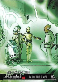 2013 Topps Star Wars Illustrated A New Hope - One Year Earlier #OY-6 R2-D2 / C-3PO Front