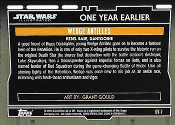 2013 Topps Star Wars Illustrated A New Hope - One Year Earlier #OY-7 Wedge Antilles Back