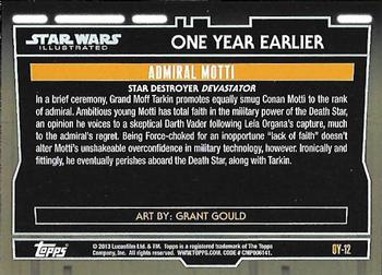 2013 Topps Star Wars Illustrated A New Hope - One Year Earlier #OY-12 Admiral Motti Back