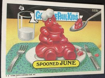 1988 Topps Garbage Pail Kids Series 13 #533b Spooned June Front