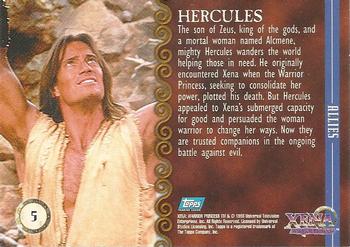 1998 Topps Xena: Warrior Princess #5 Hercules Back