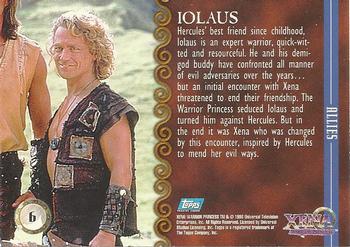 1998 Topps Xena: Warrior Princess #6 Iolaus Back