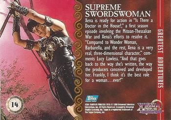 1998 Topps Xena: Warrior Princess #14 Supreme Swordswoman Back