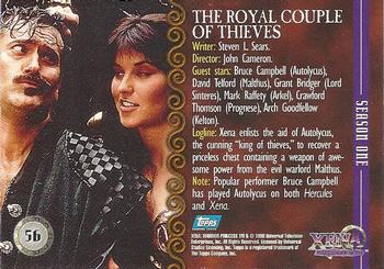 1998 Topps Xena: Warrior Princess #56 The Royal Couple of Thieves Back