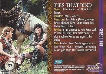 1998 Topps Xena: Warrior Princess #57 Ties That Bind Back