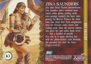 1998 Topps Xena: Warrior Princess #63 Zina Saunders Back