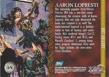 1998 Topps Xena: Warrior Princess #64 Aaron Lopresti Back