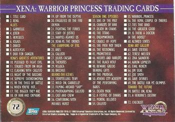 1998 Topps Xena: Warrior Princess #72 Xena: Warrior Princess Trading Cards Back