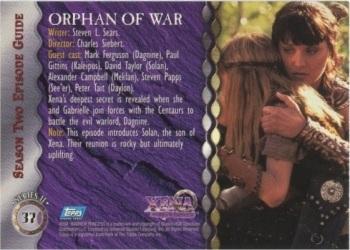 1998 Topps Xena: Warrior Princess Series II #37 Orphan of War Back