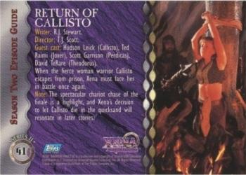 1998 Topps Xena: Warrior Princess Series II #41 Return of Callisto Back