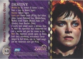 1998 Topps Xena: Warrior Princess Series II #48 Destiny Back