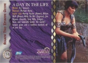 1998 Topps Xena: Warrior Princess Series II #51 A Day in the Life Back