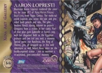 1998 Topps Xena: Warrior Princess Series II #66 Aaron Lopresti Back