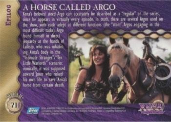 1998 Topps Xena: Warrior Princess Series II #71 A Horse Called Argo Back