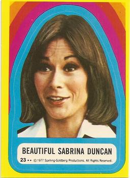 1977 Topps Charlie's Angels - Stickers #23 Beautiful Sabrina Duncan Front