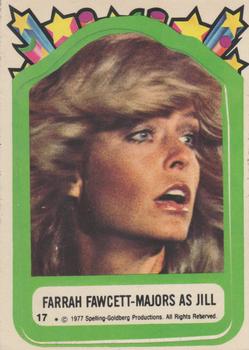 1977 Topps Charlie's Angels - Stickers #17 Farrah Fawcett-Majors As Jill Front