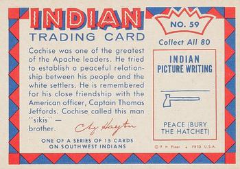 1959 Fleer Plains Indians (R730-2) #59 Cochise Back