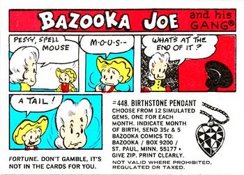 1972 Topps Bazooka Joe and His Gang #NNO Fortune. Don't gamble, its not in the cards for you. Front