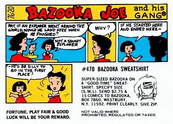 1976 Topps Bazooka Joe and His Gang #76-20 Fortune. Play fair & good luck will be your reward. Front