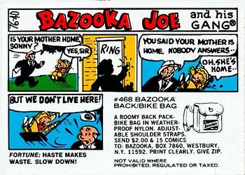 1976 Topps Bazooka Joe and His Gang #76-40 Fortune: Haste makes waste. Slow down! Front