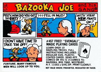 1976 Topps Bazooka Joe and His Gang #76-56 Fortune. Many famous men will look up to you. Front