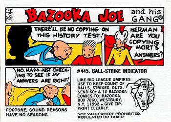 1976 Topps Bazooka Joe and His Gang #76-44 Fortune. Sound reasons have no seasons. Front