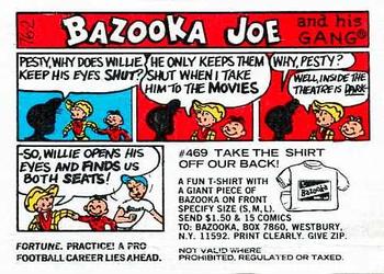 1976 Topps Bazooka Joe and His Gang #76-2 Fortune. Practice! A pro football career lies ahead. Front