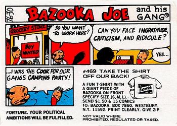 1976 Topps Bazooka Joe and His Gang #76-30 Fortune. Your political ambitions will be fulfilled. Front