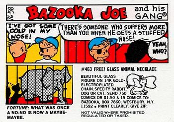 1976 Topps Bazooka Joe and His Gang #76-58 Fortune: What was once a no-no is now a maybe-maybe. Front