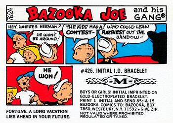 1976 Topps Bazooka Joe and His Gang #76-24 Fortune. A long vacation lies ahead in your future. Front