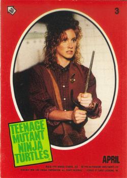 1990 Topps Teenage Mutant Ninja Turtles: The Movie - Stickers #3 April Front
