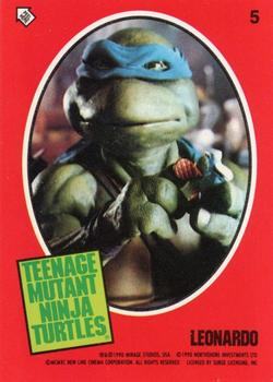 1990 Topps Teenage Mutant Ninja Turtles: The Movie - Stickers #5 Leonardo Front