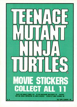 1990 Topps Teenage Mutant Ninja Turtles: The Movie - Stickers #6 April Back