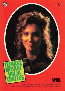 1990 Topps Teenage Mutant Ninja Turtles: The Movie - Stickers #6 April Front