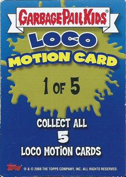 2008 Topps Garbage Pail Kids All-New Series 7 - Loco Motion #1 Sliced Brad Back
